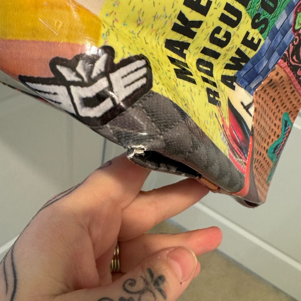 Consuela Multicolor Patchwork Tote with Striped H… - image 5